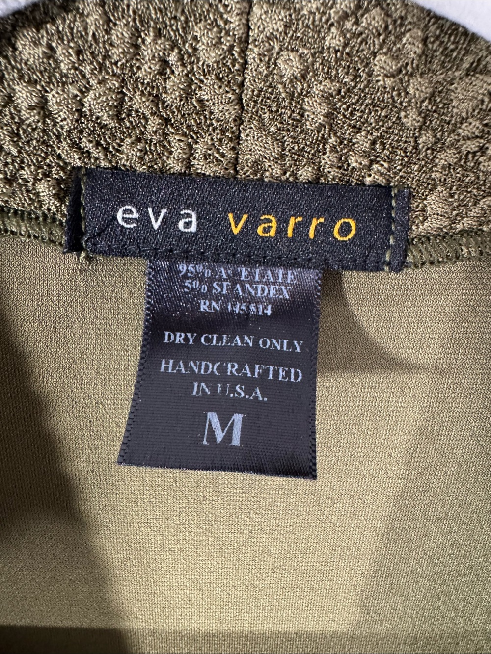 Eva Varro Barcelona Jacket Medium olive texture zipper accents edgy office - Picture 9 of 10